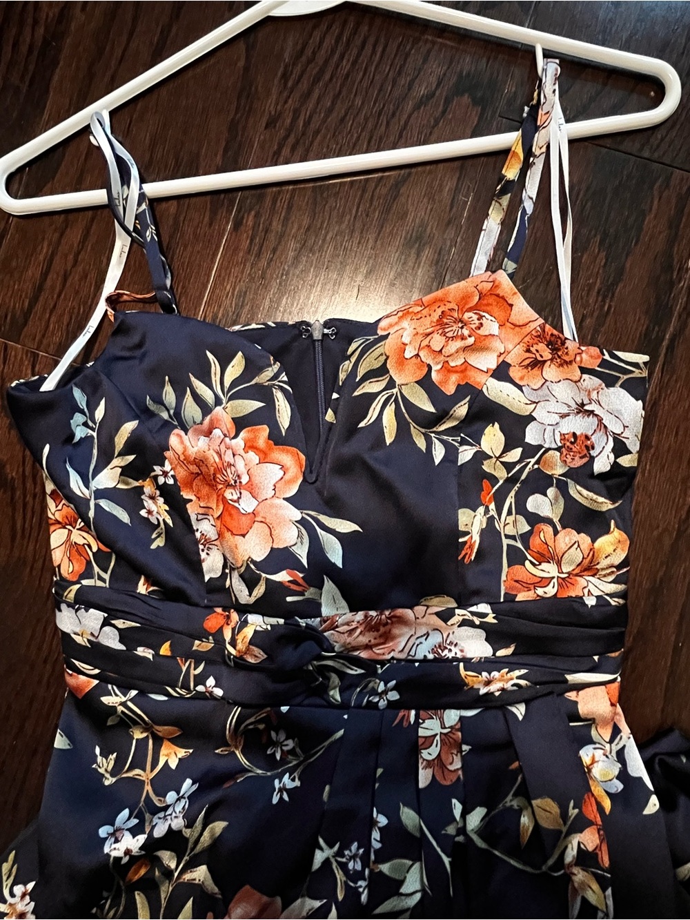 Lulu’s My Favorite Day Navy Blue Floral Print Tulip Skirt Midi Dress Size S - Picture 5 of 8
